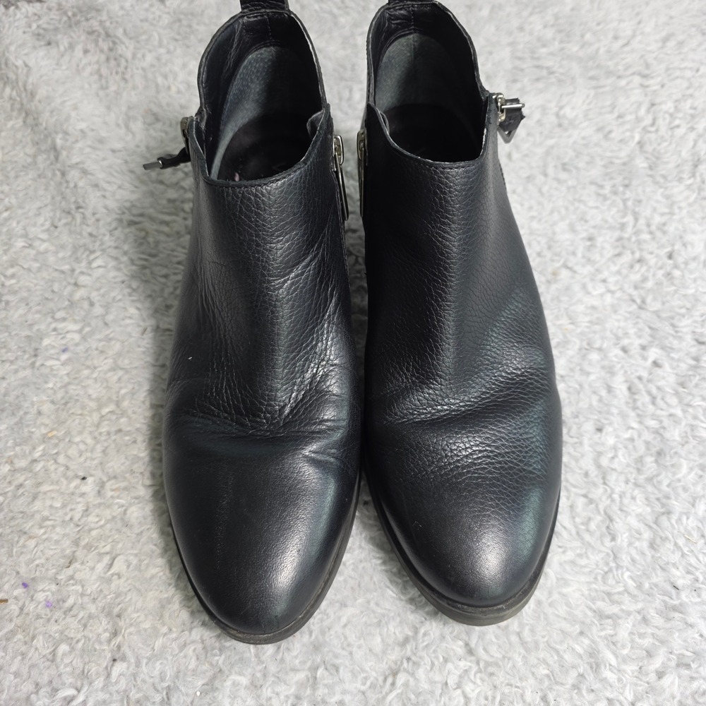 Vionic Cecily Ankle Boots Black Waterproof Leather Shooties Womens 7 Excellent - Picture 2 of 8